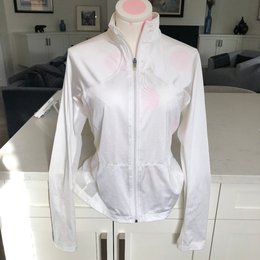 Lululemon Vintage Full Zip Running Jacket w Mesh Sides Back Zip Pockets Size 10